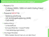 Diffusor Heckdiffusor + Auspuffblenden Schwarz für Mercedes Benz C-Klasse W205 S205 AMG Line C43 AMG di45